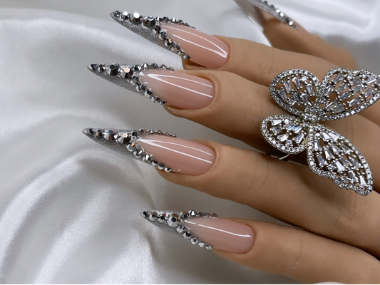 Silver Bling Press On Nails