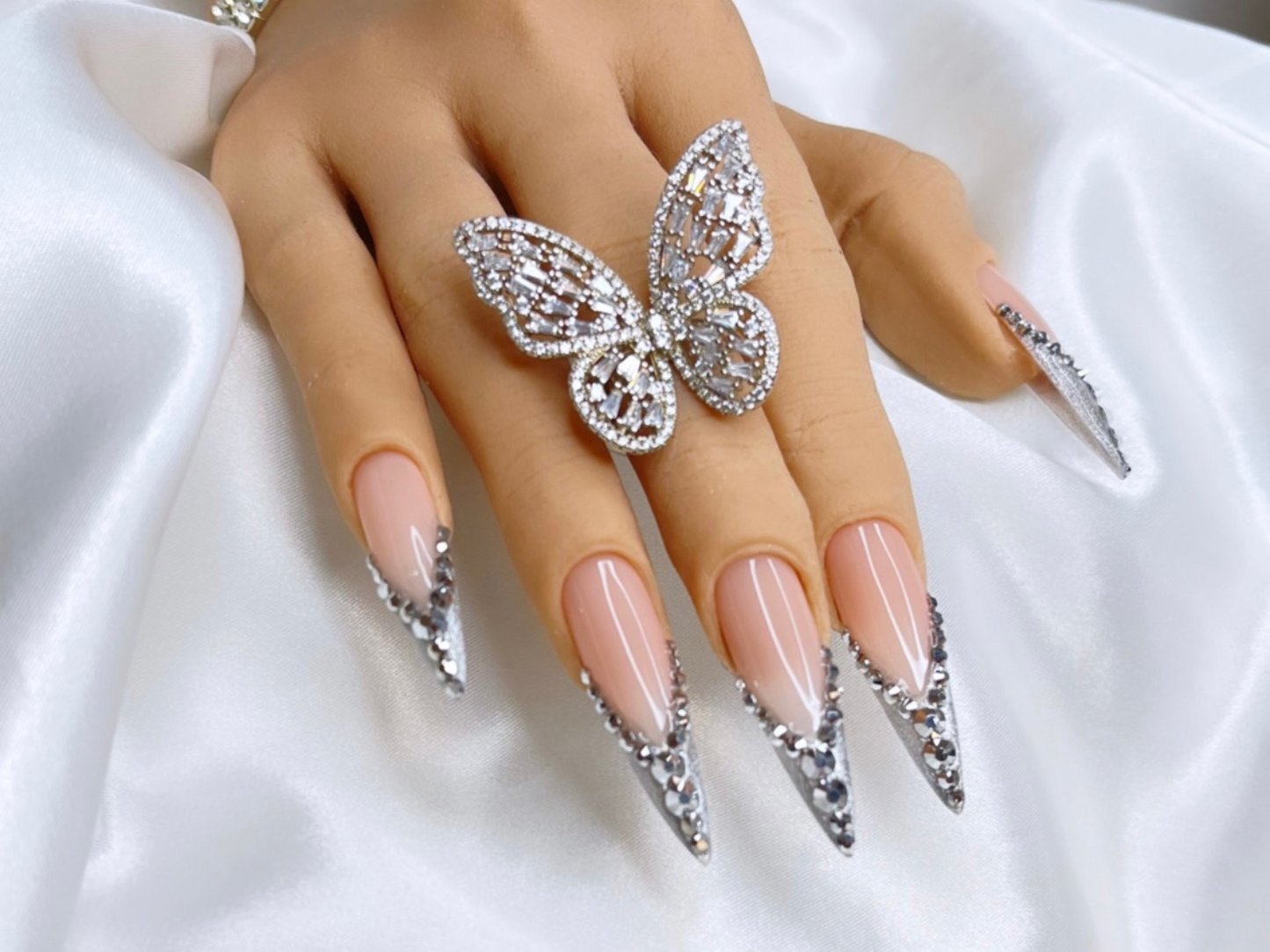 Silver Bling Press On Nails