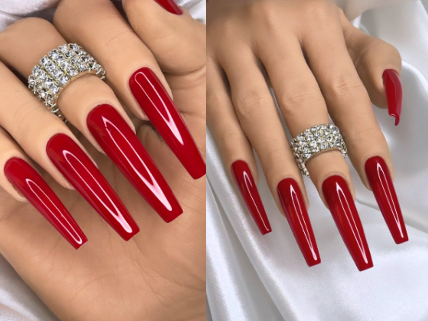 Red Press on Nails