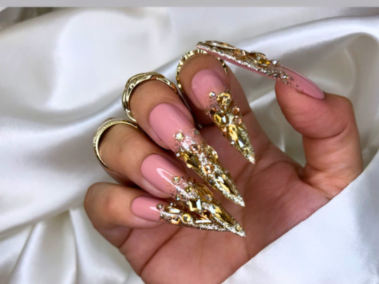 Gold Bling Press on Nails