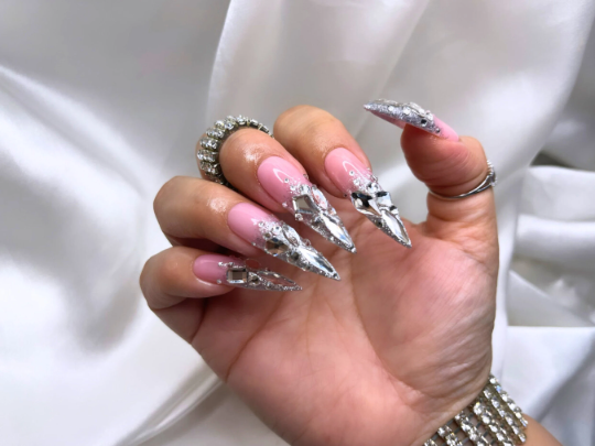 Silver Bling Press on Nails