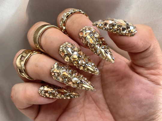 All Gold Bling Press On Nails
