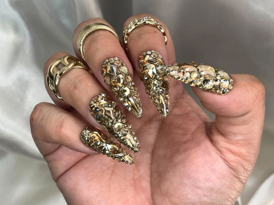 All Gold Bling Press On Nails