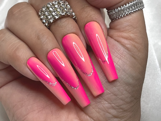Pink Ombre French Tip Press on Nails